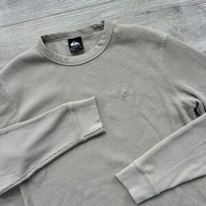 Quiksilver Large Beige Nelson Long Sleeve Thermal Top Surf
